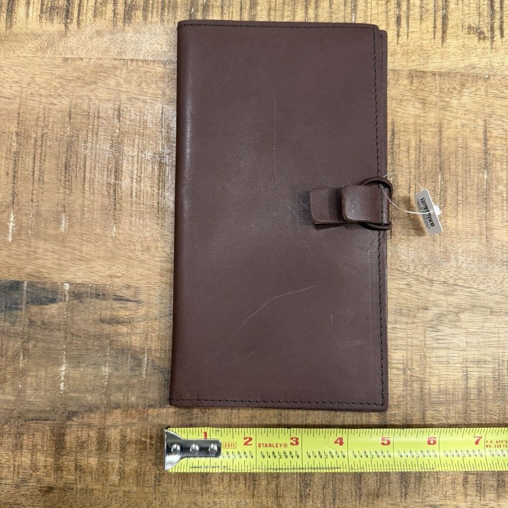 NWT Crate & Barrel Brown Leather Travel Wallet - Picture 8 of 8